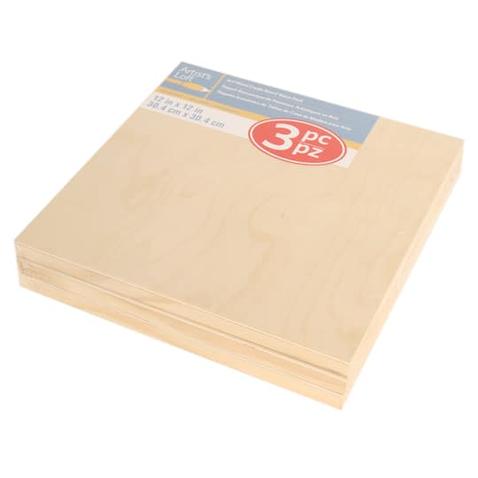 6 Packs: 3 ct. (18 total) 12" x 12" Cradled Wood Painting Panels by Artist's Loft™